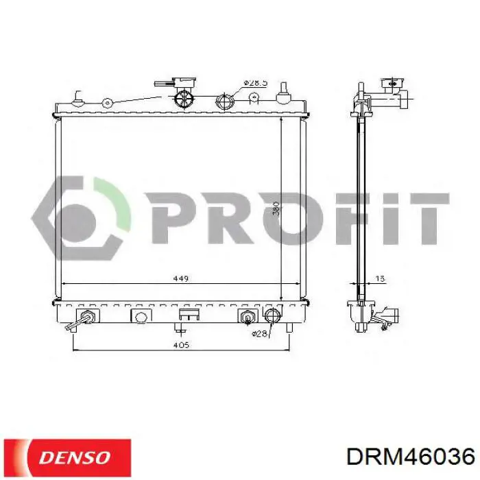 DRM46036 Denso radiador