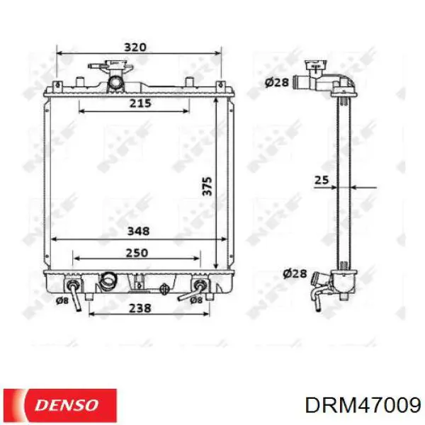 DRM47009 Denso radiador