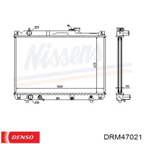 DRM47021 Denso radiador