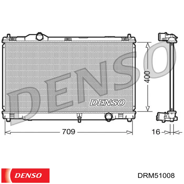 DRM51008 Denso radiador