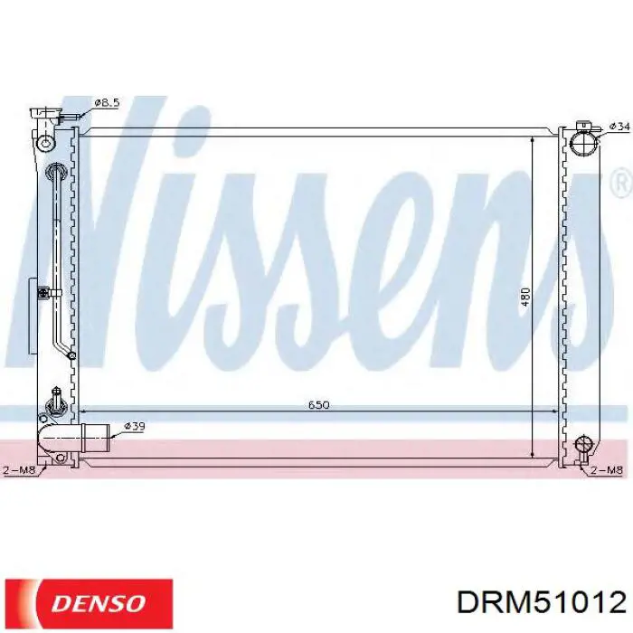 DRM51012 Denso radiador refrigeración del motor