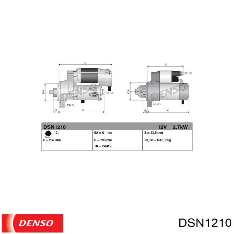 Comprar DSN1210 Denso Motores de arranque