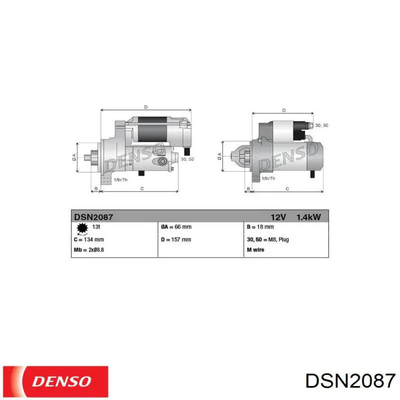 DSN2087 Denso motor de arranque