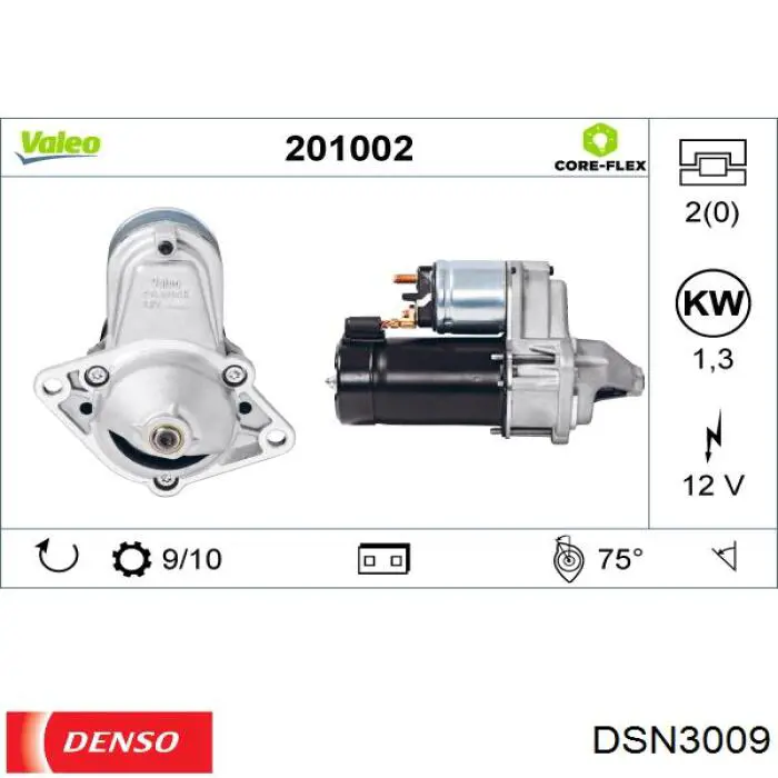 DSN3009 Denso motor de arranque