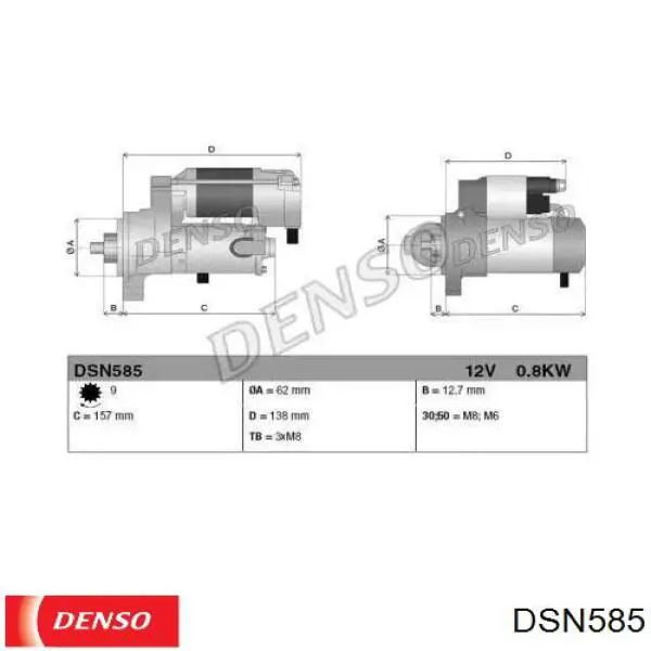 Motor de arranque DSN585 Denso