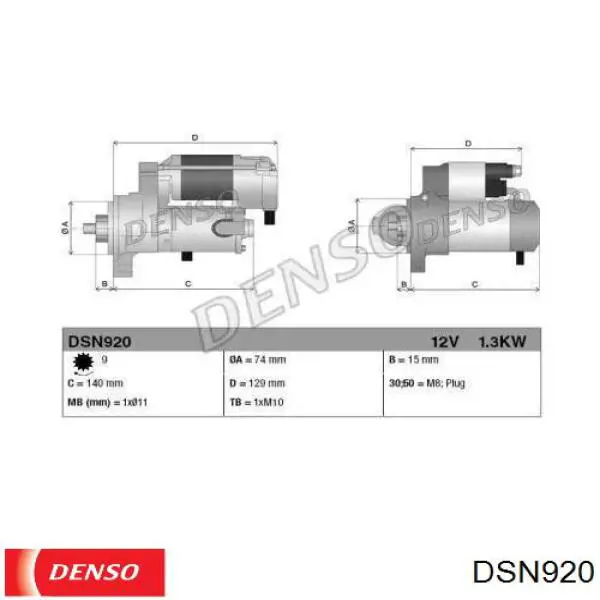 DSN920 Denso motor de arranque