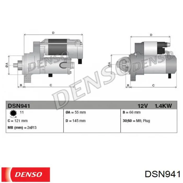 DSN941 Denso motor de arranque