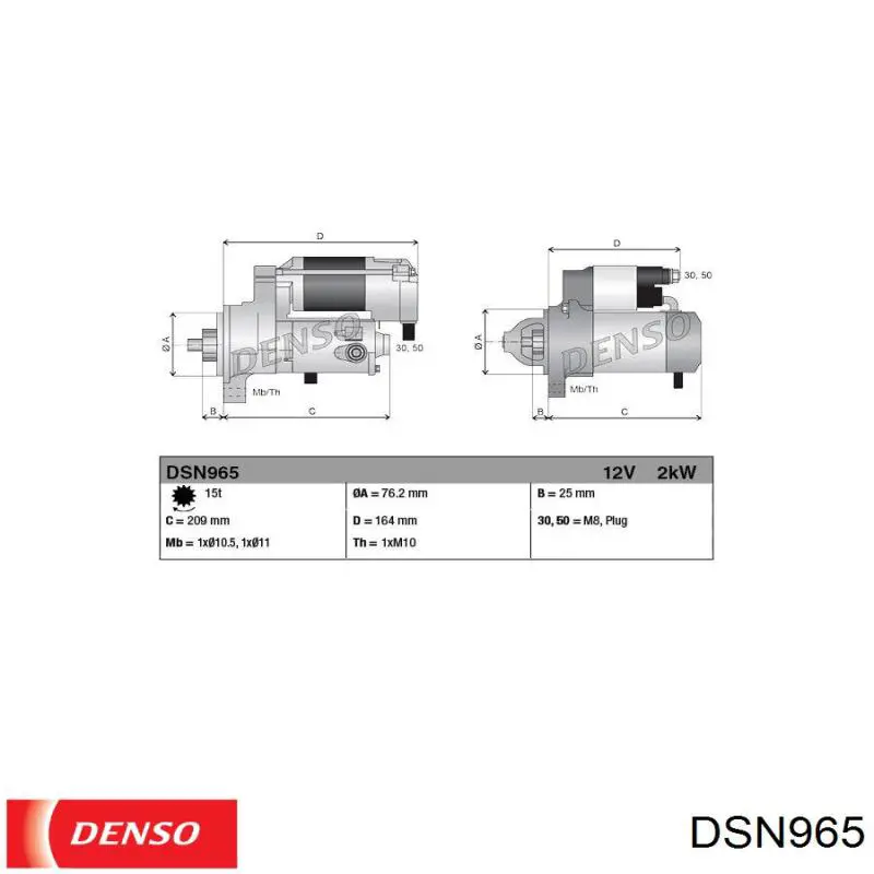 Motor de arranque DSN965 Denso