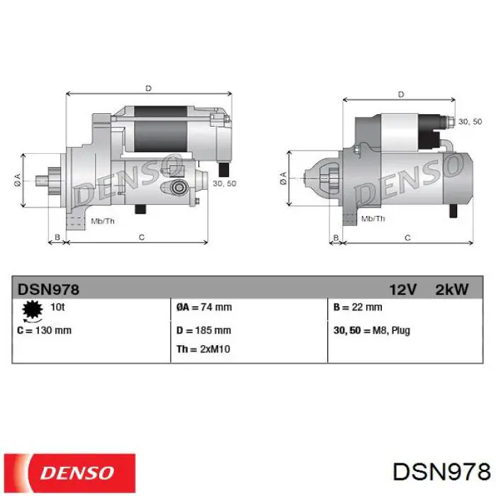 Comprar DSN978 Denso Motores de arranque