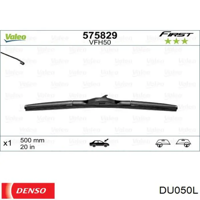 Escobilla del limpiaparabrisas del lado del pasajero Denso DU050L precio, desde 12,09 EUR