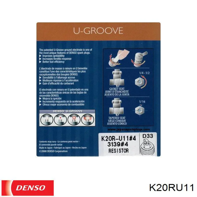 Bujía K20RU11 Denso