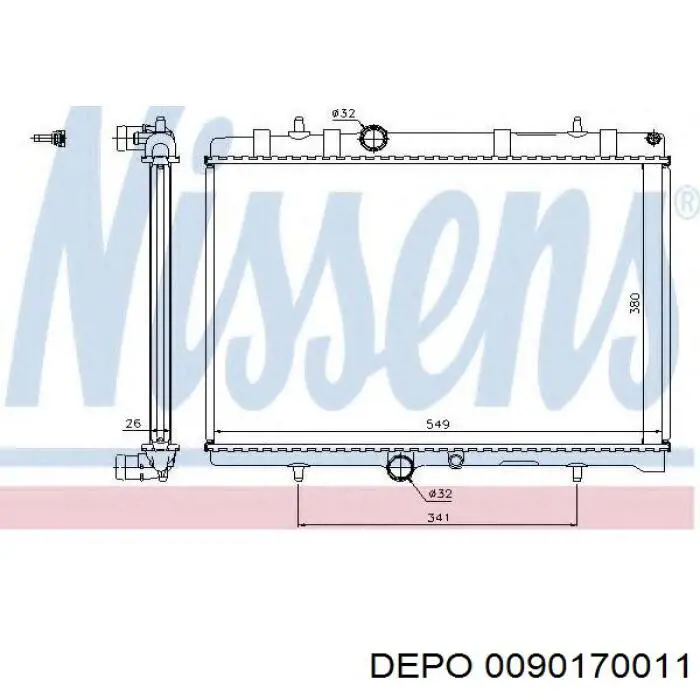 009-017-0011 Depo/Loro radiador refrigeración del motor