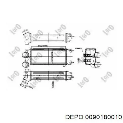 0090180010 Depo/Loro radiador de aire de admisión