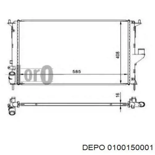 Radiador calefacción 0100150001 Depo/Loro/Abakus