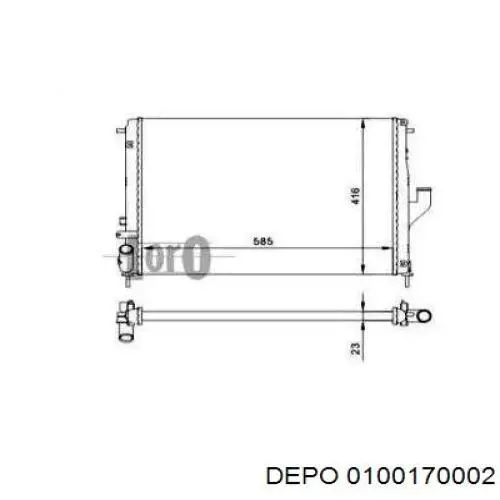 010-017-0002 Depo/Loro radiador refrigeración del motor