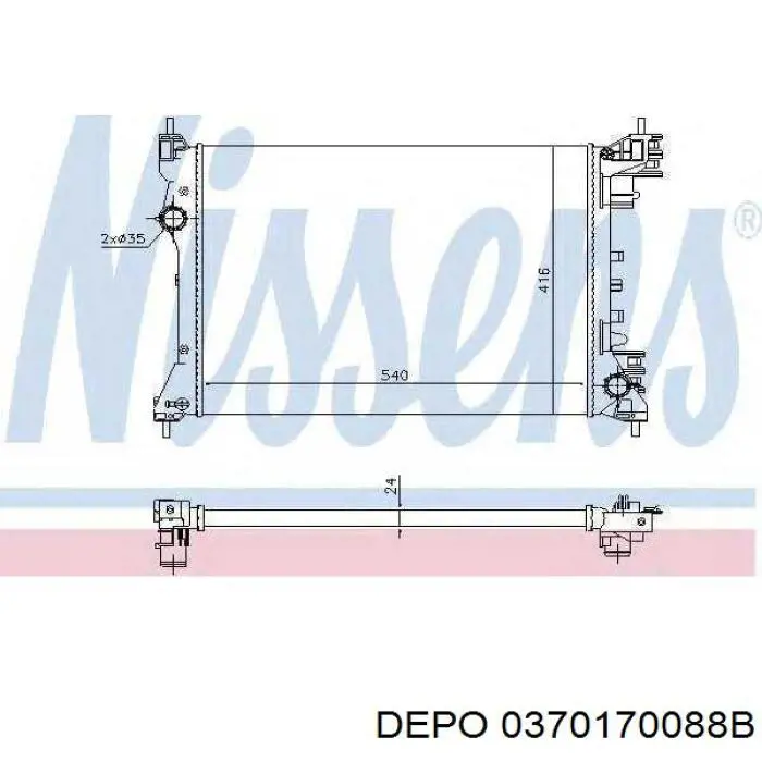 0370170088B Depo/Loro/Abakus Refrigeración del motor