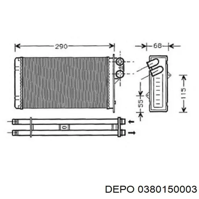 038-015-0003 Depo/Loro radiador de calefacción