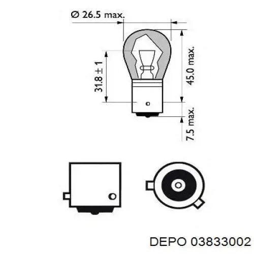 03833002 Depo/Loro luz intermitente de retrovisor exterior derecho