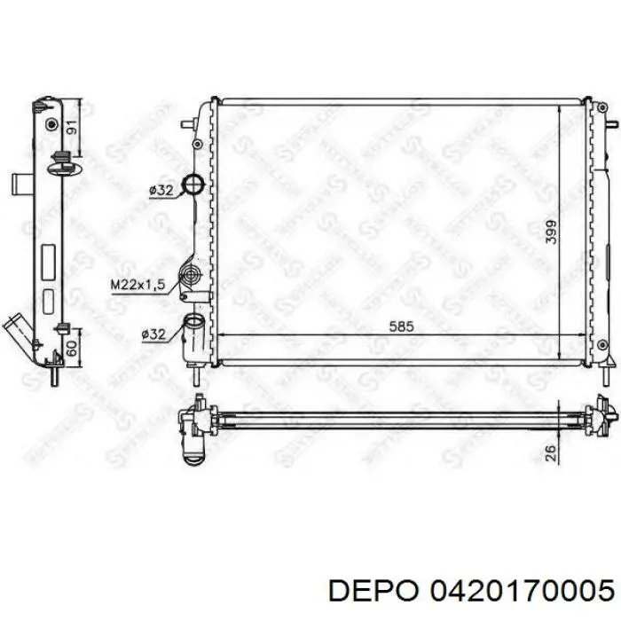 Radiador 0420170005 Depo/Loro/Abakus