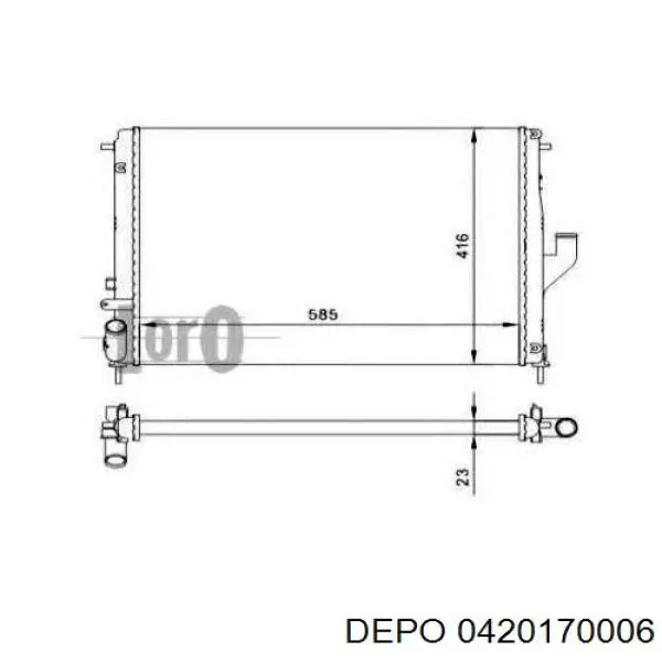 042-017-0006 Depo/Loro radiador refrigeración del motor