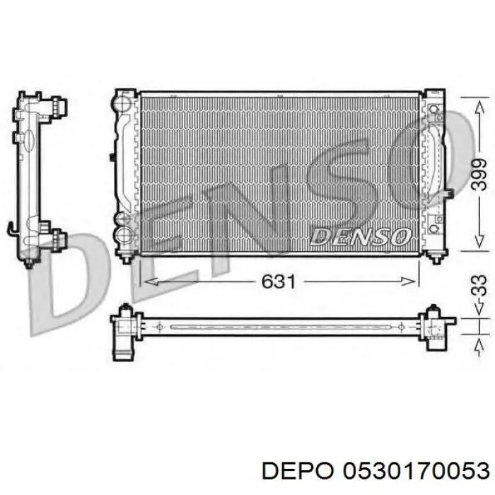 053-017-0053 Depo/Loro radiador refrigeración del motor