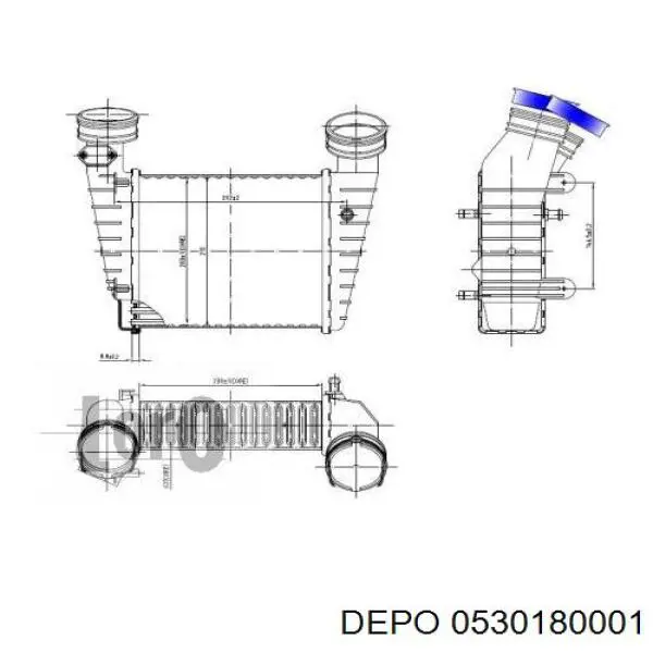 053-018-0001 Depo/Loro radiador de aire de admisión