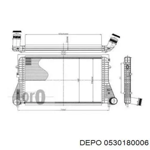 Intercooler 0530180006 Depo/Loro/Abakus