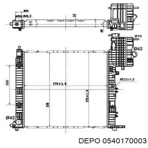 Radiador 0540170003 Depo/Loro/Abakus