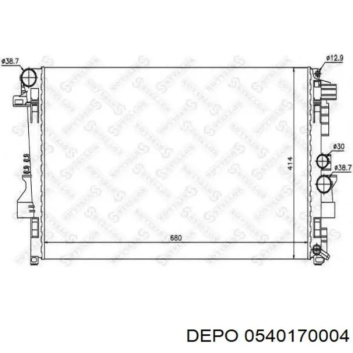 054-017-0004 Depo/Loro radiador refrigeración del motor