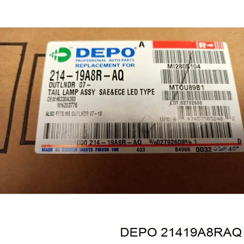 Piloto trasero exterior derecho 21419A8RAQ Depo/Loro/Abakus