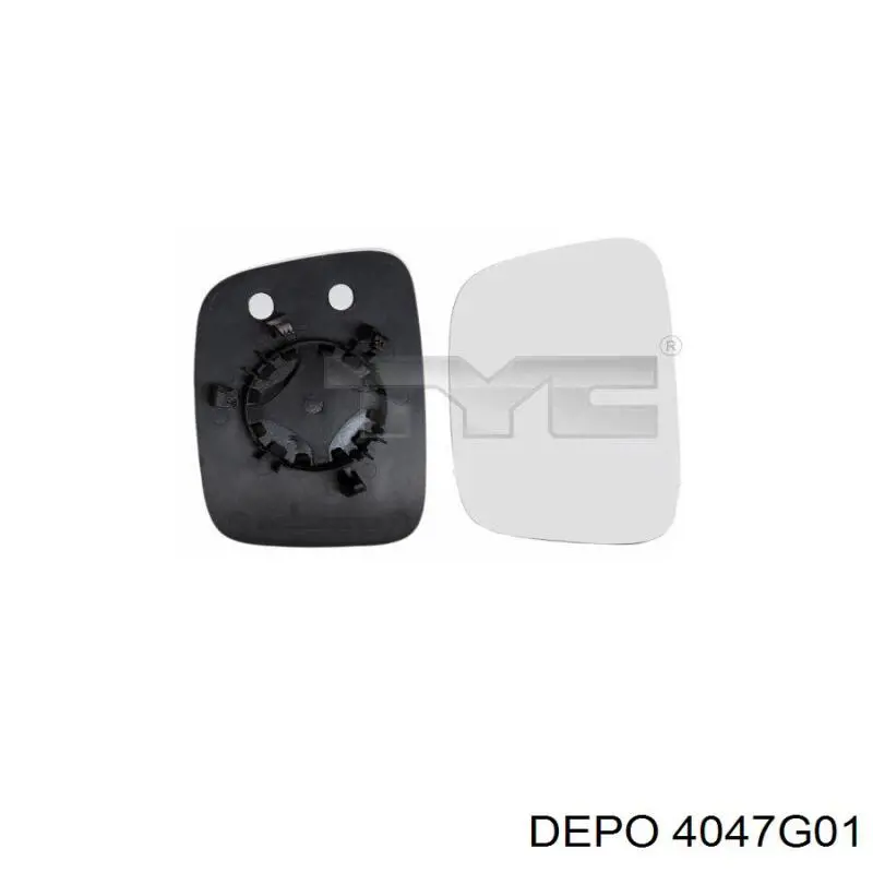 4047G01 Depo/Loro/Abakus Cristal de espejo retrovisor exterior izquierdo