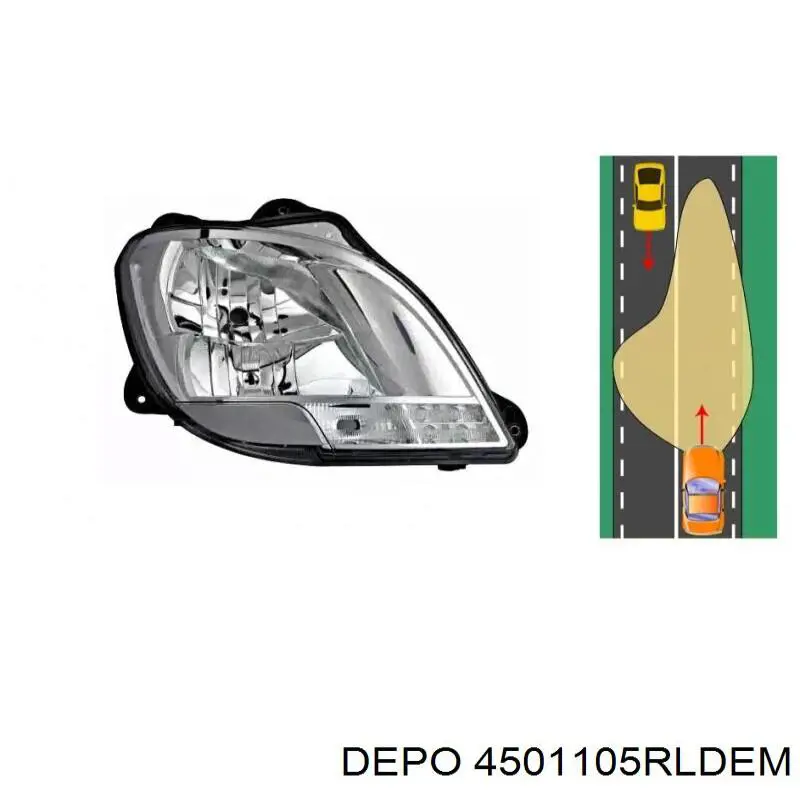 450-1105R-LD-EM Depo/Loro faro derecho