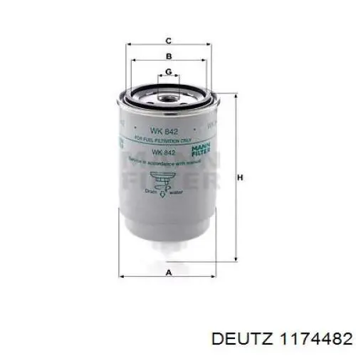 Comprar 1174482 Deutz Filtro diesel
