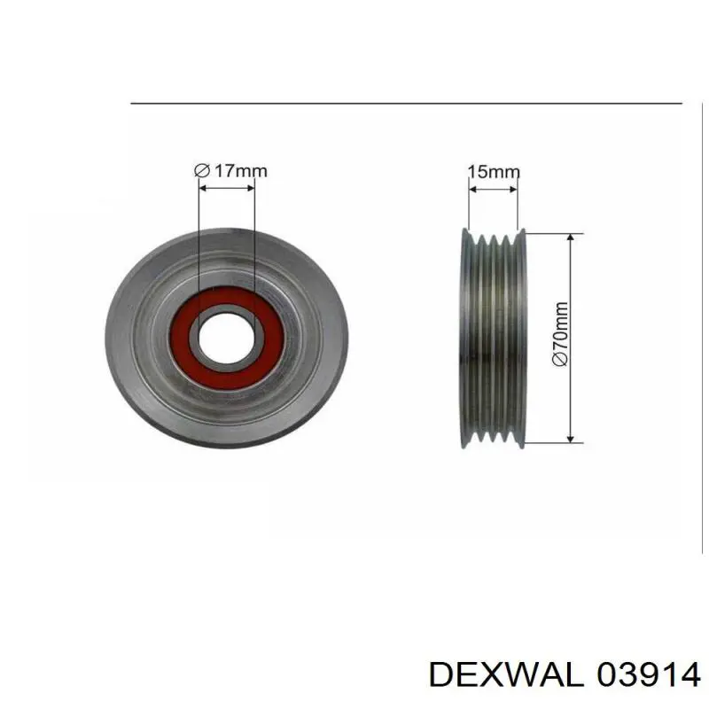 03-914 Dexwal rodillo, correa trapecial poli v