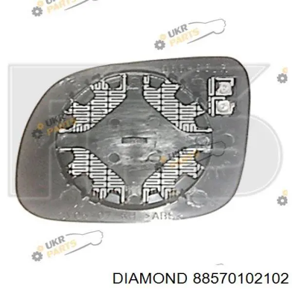 88570102102 Diamond/DPA cristal de espejo retrovisor exterior derecho