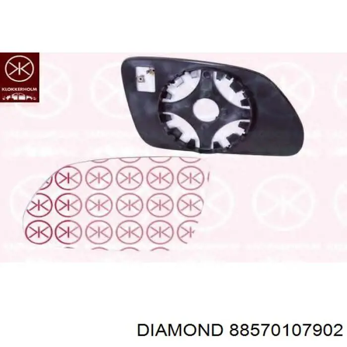 88570107902 Diamond/DPA cristal de espejo retrovisor exterior izquierdo