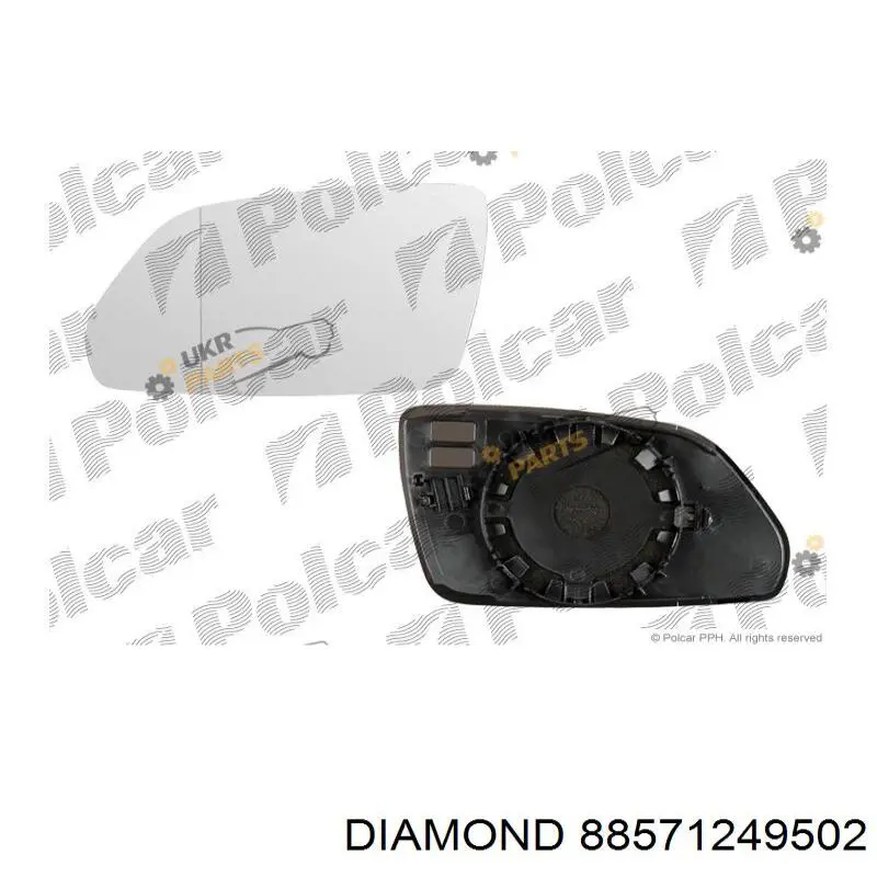 88571249502 Diamond/DPA cristal de espejo retrovisor exterior izquierdo