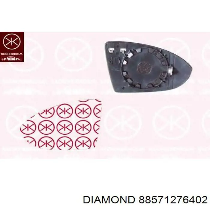 88571276402 Diamond/DPA cristal de espejo retrovisor exterior derecho