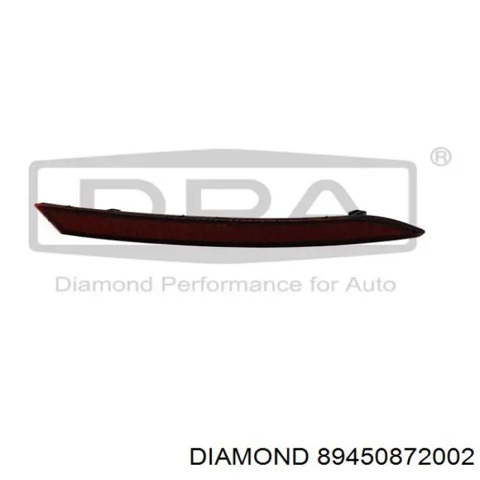 89450872002 Diamond/DPA reflector, parachoques trasero, izquierdo
