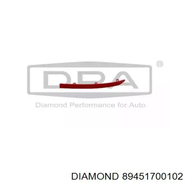 89451700102 Diamond/DPA reflector, parachoques trasero, derecho