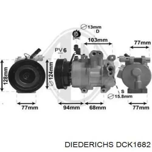 DCK1682 Diederichs compresor de aire acondicionado