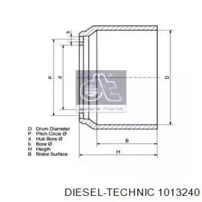 10.13240 Diesel Technic freno de tambor trasero