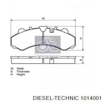 10.14001 Diesel Technic pastillas de freno delanteras