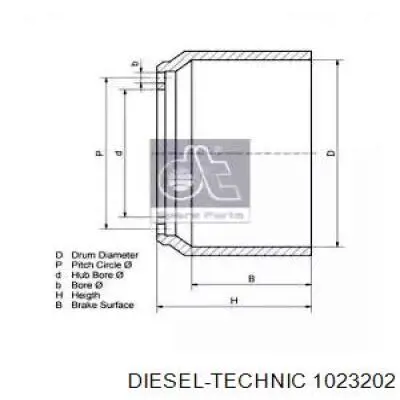 10.23202 Diesel Technic freno de tambor trasero