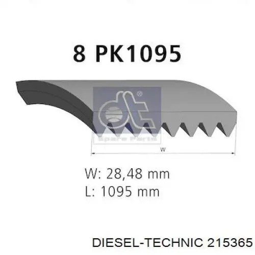 Correa de alternador 8PK1100 Continental/Siemens