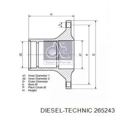 2.65243 Diesel Technic cubo de rueda trasero