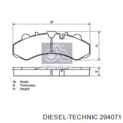 2.94071 Diesel Technic pastillas de freno delanteras