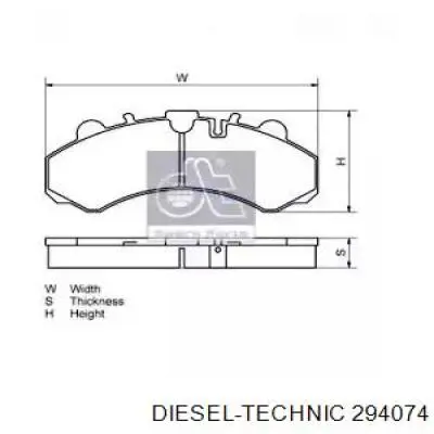 Pastillas de freno delanteras DIESEL TECHNIC 294074