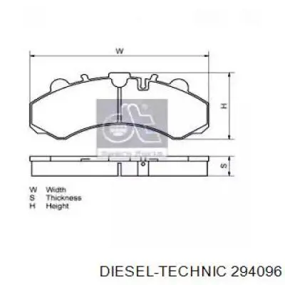 2.94096 Diesel Technic pastillas de freno delanteras