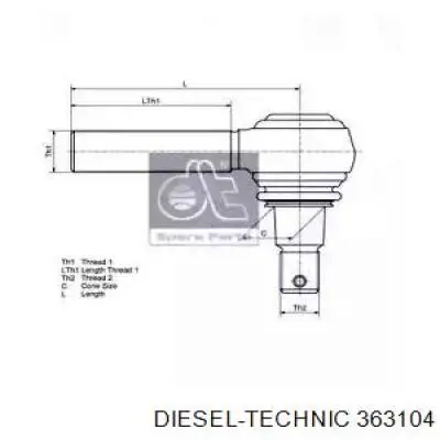 3.63104 Diesel Technic boquilla de dirección